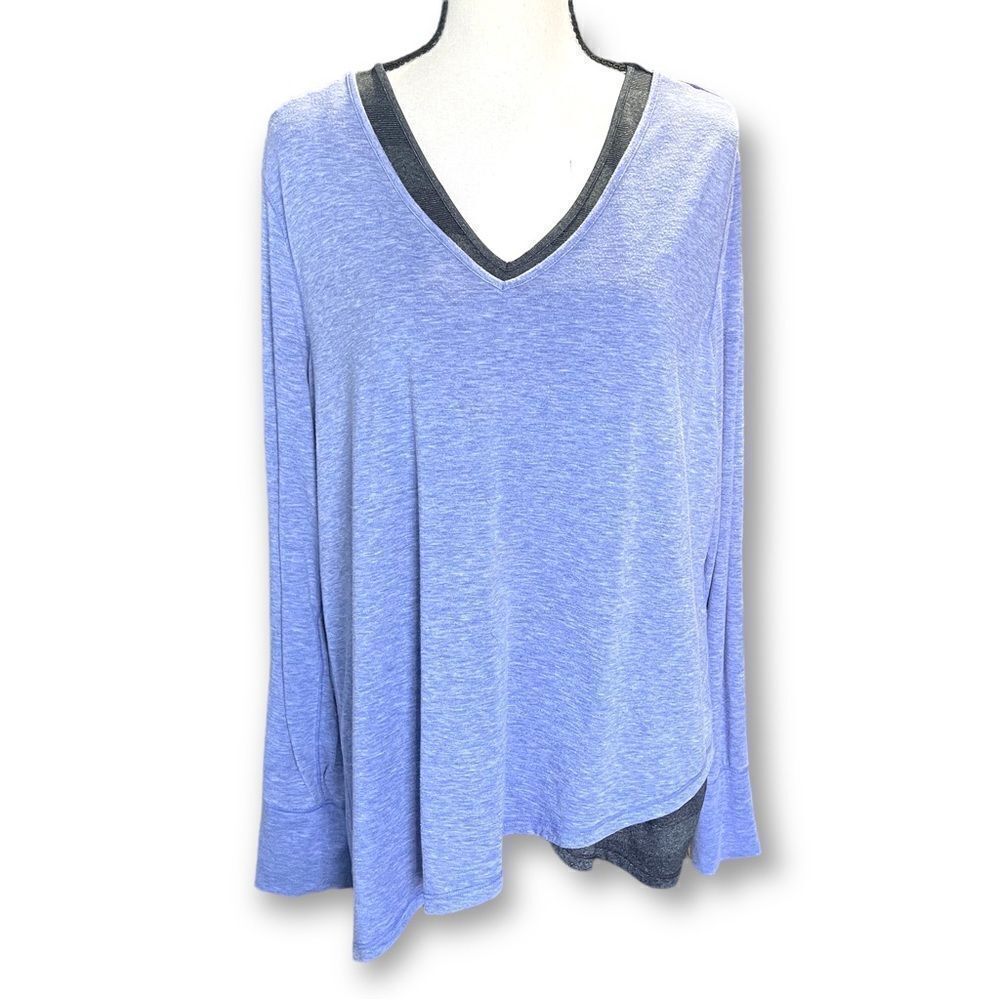 Tek Gear Blue and Gray‎ Workout Shirt with Attached Tank